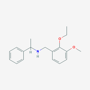 molecular formula C18H23NO2 B502170 N-(2-ethoxy-3-methoxybenzyl)-1-phenylethanamine 