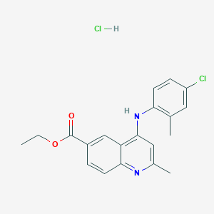 ethyl 4-[(4-chloro-2-methylphenyl)amino]-2-methyl-6-quinolinecarboxylate hydrochloride