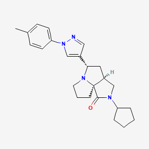 molecular formula C24H30N4O B5021720 (3aS*,5S*,9aS*)-2-cyclopentyl-5-[1-(4-methylphenyl)-1H-pyrazol-4-yl]hexahydro-7H-pyrrolo[3,4-g]pyrrolizin-1(2H)-one 