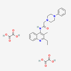 N-(2-ethyl-3-methyl-4-quinolinyl)-2-(4-phenyl-1-piperazinyl)acetamide diethanedioate