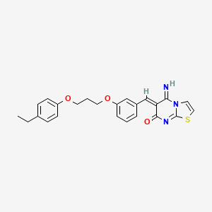 molecular formula C24H23N3O3S B5021781 6-{3-[3-(4-ethylphenoxy)propoxy]benzylidene}-5-imino-5,6-dihydro-7H-[1,3]thiazolo[3,2-a]pyrimidin-7-one 