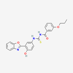 molecular formula C24H21N3O4S B5021792 N-{[3-(1,3-benzoxazol-2-yl)-4-hydroxyphenyl]carbamothioyl}-3-propoxybenzamide 