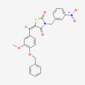 molecular formula C25H20N2O6S B5021795 5-[4-(benzyloxy)-3-methoxybenzylidene]-3-(3-nitrobenzyl)-1,3-thiazolidine-2,4-dione 