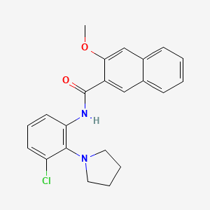 molecular formula C22H21ClN2O2 B5021796 N-[3-chloro-2-(1-pyrrolidinyl)phenyl]-3-methoxy-2-naphthamide 