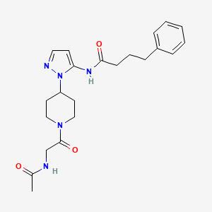 N-{1-[1-(N-acetylglycyl)-4-piperidinyl]-1H-pyrazol-5-yl}-4-phenylbutanamide