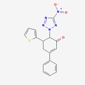 molecular formula C17H13N5O3S B5021828 6-(5-nitro-2H-tetrazol-2-yl)-3-phenyl-5-(2-thienyl)-2-cyclohexen-1-one 