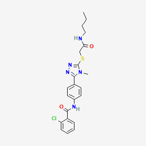 molecular formula C22H24ClN5O2S B5021846 N-[4-(5-{[2-(butylamino)-2-oxoethyl]thio}-4-methyl-4H-1,2,4-triazol-3-yl)phenyl]-2-chlorobenzamide 