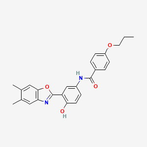 N-[3-(5,6-dimethyl-1,3-benzoxazol-2-yl)-4-hydroxyphenyl]-4-propoxybenzamide