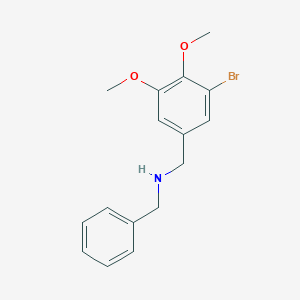 molecular formula C16H18BrNO2 B502186 N-benzyl-1-(3-bromo-4,5-dimethoxyphenyl)methanamine 