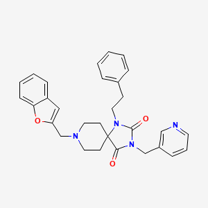 8-(1-benzofuran-2-ylmethyl)-1-(2-phenylethyl)-3-(3-pyridinylmethyl)-1,3,8-triazaspiro[4.5]decane-2,4-dione