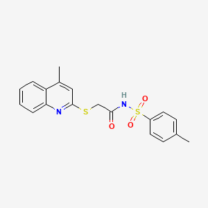 molecular formula C19H18N2O3S2 B5021888 N-[(4-methylphenyl)sulfonyl]-2-[(4-methyl-2-quinolinyl)thio]acetamide 