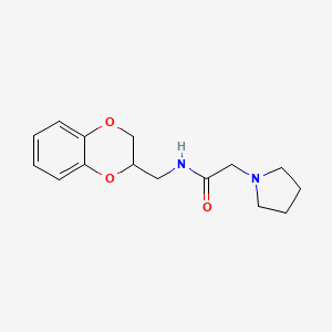 N-(2,3-dihydro-1,4-benzodioxin-2-ylmethyl)-2-(1-pyrrolidinyl)acetamide