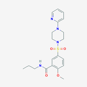 2-methoxy-N-propyl-5-(4-pyridin-2-ylpiperazin-1-yl)sulfonylbenzamide