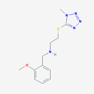 molecular formula C12H17N5OS B502196 N-(2-methoxybenzyl)-2-[(1-methyl-1H-tetrazol-5-yl)sulfanyl]ethanamine 