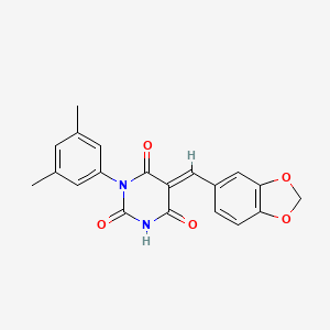 5-(1,3-benzodioxol-5-ylmethylene)-1-(3,5-dimethylphenyl)-2,4,6(1H,3H,5H)-pyrimidinetrione