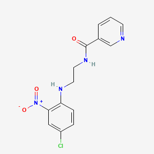 molecular formula C14H13ClN4O3 B5021978 N-{2-[(4-chloro-2-nitrophenyl)amino]ethyl}nicotinamide 