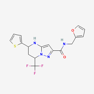 N-(2-furylmethyl)-5-(2-thienyl)-7-(trifluoromethyl)-4,5,6,7-tetrahydropyrazolo[1,5-a]pyrimidine-2-carboxamide