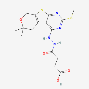 4-[2-(12,12-Dimethyl-5-methylsulfanyl-11-oxa-8-thia-4,6-diazatricyclo[7.4.0.02,7]trideca-1(9),2,4,6-tetraen-3-yl)hydrazinyl]-4-oxobutanoic acid