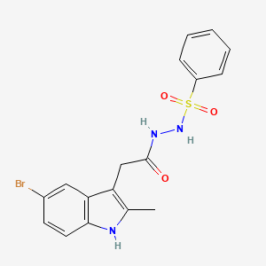 molecular formula C17H16BrN3O3S B5022058 2-(5-bromo-2-methyl-1H-indol-3-yl)-N'-(phenylsulfonyl)acetohydrazide 