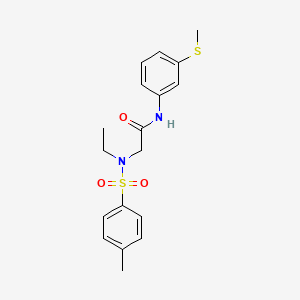 molecular formula C18H22N2O3S2 B5022075 N~2~-ethyl-N~2~-[(4-methylphenyl)sulfonyl]-N~1~-[3-(methylthio)phenyl]glycinamide 