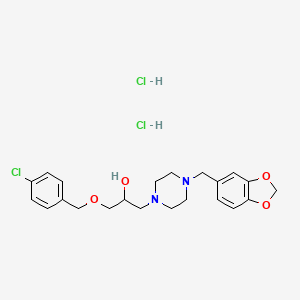 molecular formula C22H29Cl3N2O4 B5022078 1-[4-(1,3-benzodioxol-5-ylmethyl)-1-piperazinyl]-3-[(4-chlorobenzyl)oxy]-2-propanol dihydrochloride 