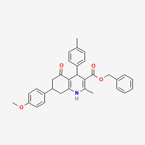 benzyl 7-(4-methoxyphenyl)-2-methyl-4-(4-methylphenyl)-5-oxo-1,4,5,6,7,8-hexahydro-3-quinolinecarboxylate