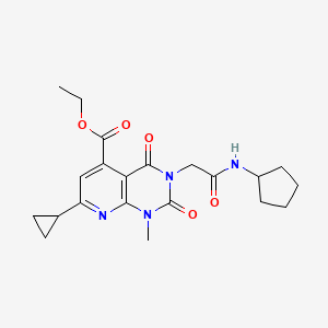 ethyl 3-[2-(cyclopentylamino)-2-oxoethyl]-7-cyclopropyl-1-methyl-2,4-dioxo-1,2,3,4-tetrahydropyrido[2,3-d]pyrimidine-5-carboxylate