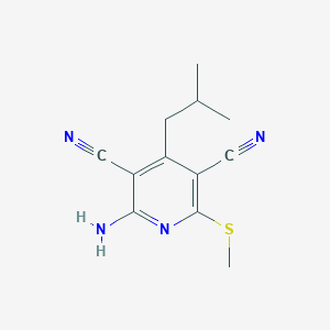 molecular formula C12H14N4S B5022126 2-amino-4-isobutyl-6-(methylthio)-3,5-pyridinedicarbonitrile 