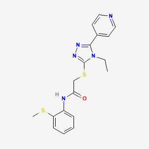 molecular formula C18H19N5OS2 B5022177 2-{[4-ethyl-5-(pyridin-4-yl)-4H-1,2,4-triazol-3-yl]sulfanyl}-N-[2-(methylsulfanyl)phenyl]acetamide 