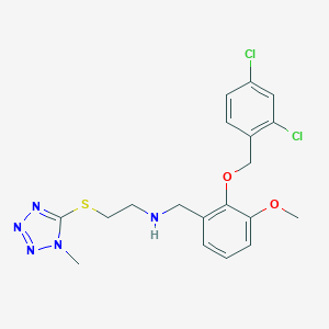 N-{2-[(2,4-dichlorobenzyl)oxy]-3-methoxybenzyl}-2-[(1-methyl-1H-tetrazol-5-yl)sulfanyl]ethanamine
