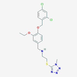 molecular formula C20H23Cl2N5O2S B502219 N-{4-[(2,4-dichlorobenzyl)oxy]-3-ethoxybenzyl}-2-[(1-methyl-1H-tetrazol-5-yl)sulfanyl]ethanamine 