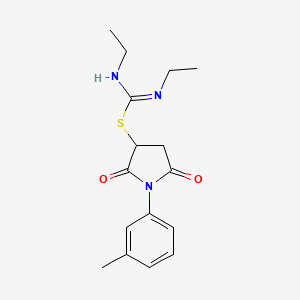 molecular formula C16H21N3O2S B5022202 1-(3-methylphenyl)-2,5-dioxo-3-pyrrolidinyl N,N'-diethylimidothiocarbamate 