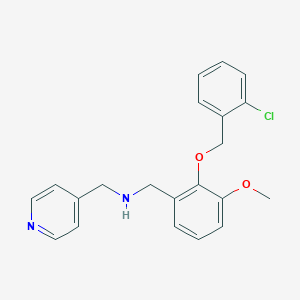 molecular formula C21H21ClN2O2 B502221 1-{2-[(2-chlorobenzyl)oxy]-3-methoxyphenyl}-N-(pyridin-4-ylmethyl)methanamine 