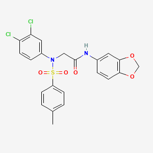 molecular formula C22H18Cl2N2O5S B5022229 N~1~-1,3-benzodioxol-5-yl-N~2~-(3,4-dichlorophenyl)-N~2~-[(4-methylphenyl)sulfonyl]glycinamide 