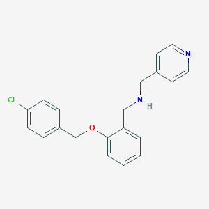 molecular formula C20H19ClN2O B502223 N-{2-[(4-chlorobenzyl)oxy]benzyl}-N-(4-pyridinylmethyl)amine 