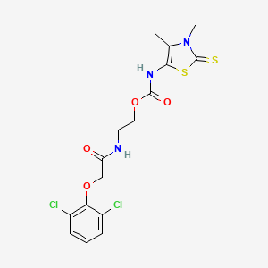 molecular formula C16H17Cl2N3O4S2 B5022235 2-{[(2,6-dichlorophenoxy)acetyl]amino}ethyl (3,4-dimethyl-2-thioxo-2,3-dihydro-1,3-thiazol-5-yl)carbamate 