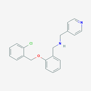 molecular formula C20H19ClN2O B502224 1-{2-[(2-chlorobenzyl)oxy]phenyl}-N-(pyridin-4-ylmethyl)methanamine 