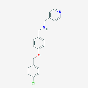 molecular formula C20H19ClN2O B502225 1-{4-[(4-chlorobenzyl)oxy]phenyl}-N-(pyridin-4-ylmethyl)methanamine 