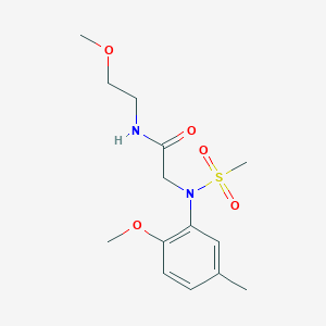 molecular formula C14H22N2O5S B5022255 N~1~-(2-methoxyethyl)-N~2~-(2-methoxy-5-methylphenyl)-N~2~-(methylsulfonyl)glycinamide CAS No. 333446-73-4