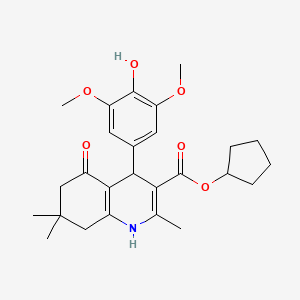 Cyclopentyl 4-(4-hydroxy-3,5-dimethoxyphenyl)-2,7,7-trimethyl-5-oxo-1,4,5,6,7,8-hexahydroquinoline-3-carboxylate