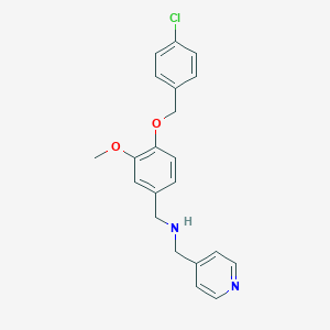 molecular formula C21H21ClN2O2 B502226 N-{4-[(4-chlorobenzyl)oxy]-3-methoxybenzyl}-N-(4-pyridinylmethyl)amine 