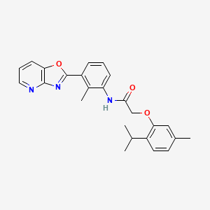 molecular formula C25H25N3O3 B5022264 2-(2-isopropyl-5-methylphenoxy)-N-(2-methyl-3-[1,3]oxazolo[4,5-b]pyridin-2-ylphenyl)acetamide 