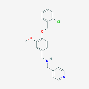 molecular formula C21H21ClN2O2 B502227 N-{4-[(2-chlorobenzyl)oxy]-3-methoxybenzyl}-N-(4-pyridinylmethyl)amine 