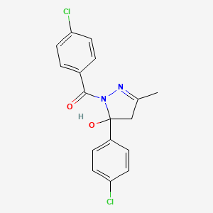 1-(4-chlorobenzoyl)-5-(4-chlorophenyl)-3-methyl-4,5-dihydro-1H-pyrazol-5-ol