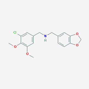 molecular formula C17H18ClNO4 B502230 N-(1,3-benzodioxol-5-ylmethyl)-N-(3-chloro-4,5-dimethoxybenzyl)amine 
