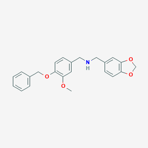 molecular formula C23H23NO4 B502232 N-(1,3-benzodioxol-5-ylmethyl)-N-[4-(benzyloxy)-3-methoxybenzyl]amine 
