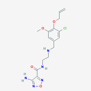 molecular formula C16H20ClN5O4 B502233 N-(2-{[4-(allyloxy)-3-chloro-5-methoxybenzyl]amino}ethyl)-4-amino-1,2,5-oxadiazole-3-carboxamide 
