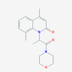 molecular formula C18H22N2O3 B5022339 4,8-dimethyl-1-[1-methyl-2-(4-morpholinyl)-2-oxoethyl]-2(1H)-quinolinone 