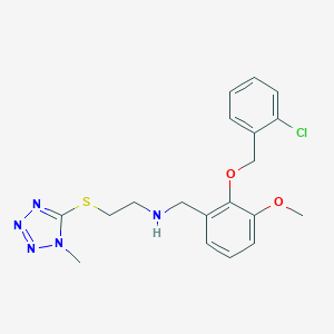 molecular formula C19H22ClN5O2S B502235 N-{2-[(2-chlorobenzyl)oxy]-3-methoxybenzyl}-2-[(1-methyl-1H-tetrazol-5-yl)sulfanyl]ethanamine 