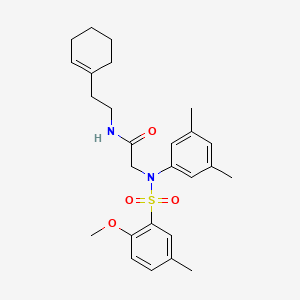 molecular formula C26H34N2O4S B5022355 N~1~-[2-(1-cyclohexen-1-yl)ethyl]-N~2~-(3,5-dimethylphenyl)-N~2~-[(2-methoxy-5-methylphenyl)sulfonyl]glycinamide 